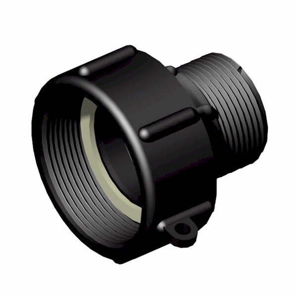 IBC-adapter 2" NPS > 1"1/4 NPT hann (polypropylen)