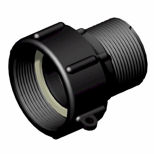 IBC-adapter 2" NPS > 1"1/2 NPT hann (polypropylen)