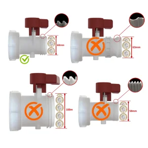 IBC Adapter S60x6 > 38mm (1"1/2) Slangtule - Roterend (Polypropyleen)