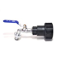 IBC-adapterit S60x6 + MT messinkinen pallohana pikaliittimellä (polypropeeni)