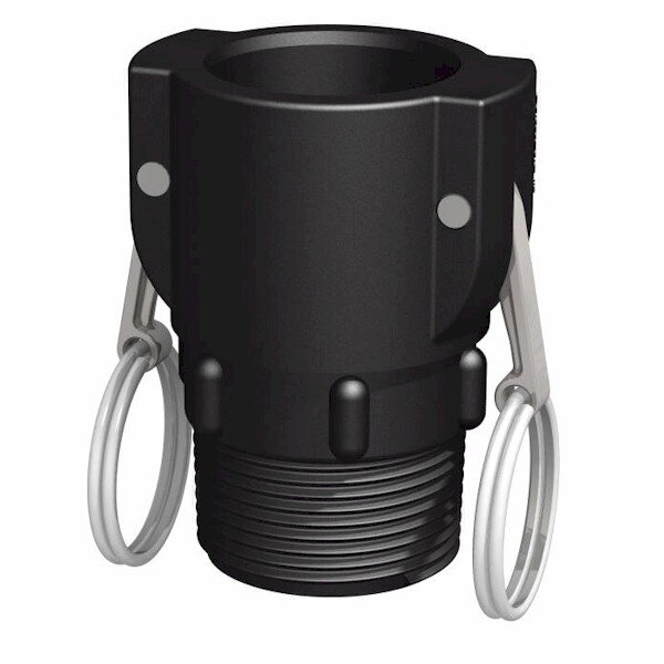 1" Camlock Part B > 1"1/4 NPT utvendig gjenge (polypropylen)