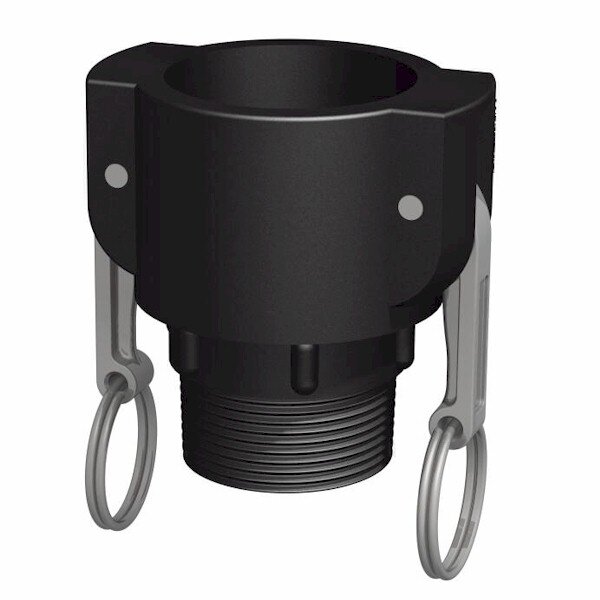 1"1/2 Camlock Part B > 1"1/2 NPT utvendig gjenge (polypropylen)