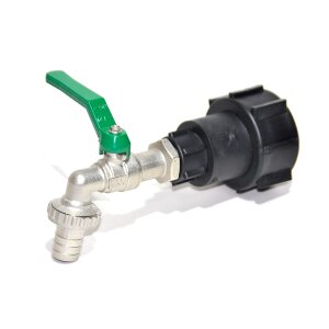 Adaptery IBC S60x6 + mosiężny kran kulowy RIV z...