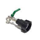 IBC Adapter S60x6 + RIV Brass Ball faucet 3/4" with hose tail (Polypropylen)