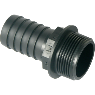 PP- Straight Hose Nozzles 25mm x 3/4 M - Black