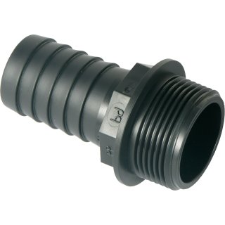 PP- Straight Hose Nozzles 09mm x 1/2" M - Black