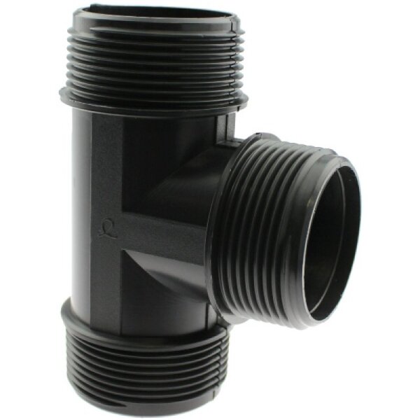 PP- Tee 3x 1" Male thread - Black