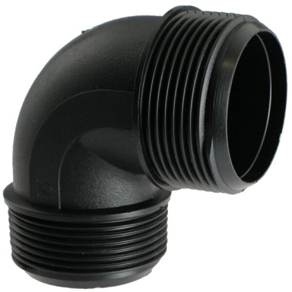 Coude 90° PP 1"1/2 Mâle/Mâle - Noir