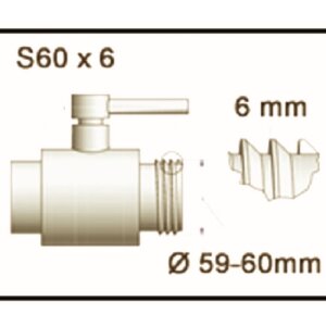 Adaptador IBC S60x6 > 1/2" BSP Rosca macho (SS)