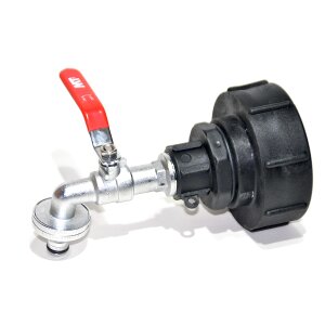 Adattatore IBC S100x8 + rubinetto MT 3/4" a sfera in ottone con connettore rapido (polipropilene)