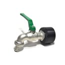 IBC Adapter S100x8 + RIV Brass Ball faucet 1"1/4 with hose tail (Polypropylen)
