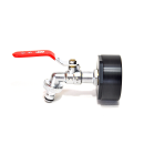 Raccords IBC S100x8 + robinet MT en laiton avec raccord tuyaux (PE-HD)