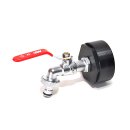 IBC Adapter S100x8 + MT Brass Ball faucet 1" with quick connector (PE-HD)