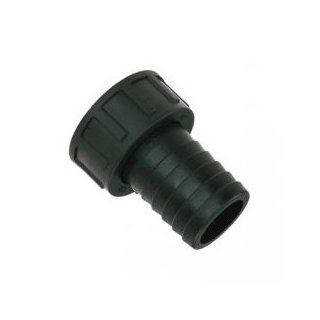 PP- Straight Hose Nozzles x Swivel ring nut 38mm x 1"1/2 F - Black