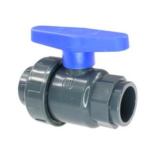 PVC-U ball valve HDPE / EPDM 1-gang union 2-gang glue sleeve