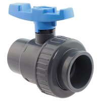 Válvula de bola de PVC-U HDPE / EPDM Unión de 1 gatillo Manguito adhesivo de 2 gatillos 50mm