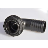 Zwarte PP overloop 90° - 1"1/4 x 32mm