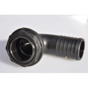 Zwarte PP overloop 90° - 2" x 50mm