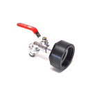 Raccords IBC 21/8 BSP + robinet MT en laiton avec raccord tuyaux (PE-HD)