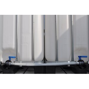 Sæt til kobling af 3 IBC-containere med S60x6-adaptere (PE-HD) uden afløbsventil