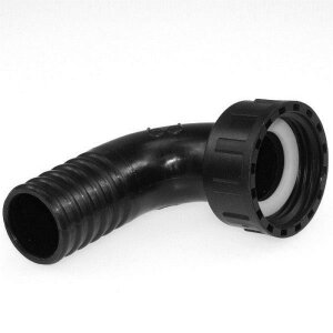 PP- 90° slangemundstykker x drejelig ringmøtrik Ø 20mm x 3/4" F - Sort
