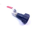 IBC Adapter S60x6 + Brass Ball valve 1" female thread (Polypropylen)