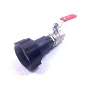 IBC Adapter S60x6 + Mässing Kulventil 1" invändig gänga (Polypropylen)