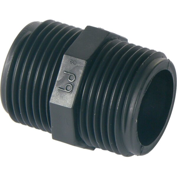 PP- Boquilla 2x 2"1/2 Rosca macho - Negro