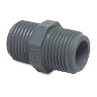 PP- Nippel 2x 1/2" utvändig gänga - Grå