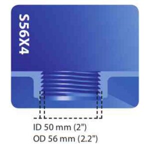 Adaptér bubnu S56x4 > 1"1/2 samice (PE-HD)