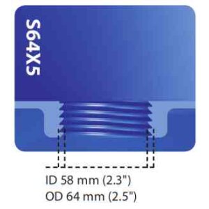 Adaptador de tambor S64x5 > 1"1/2 Rosca macho (PE-HD)
