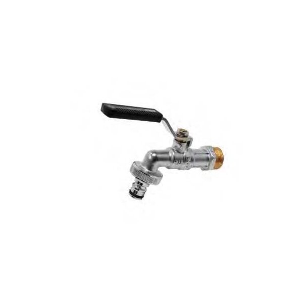 Grifo de bola de latón negro MT® 1/2" con acoplamiento para manguera de jardín - Tipo 4123