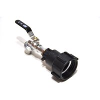 Adaptadores IBC S60x6 + MT Torneira de esfera de latão com cauda de mangueira (polipropileno)