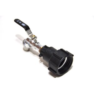 Adaptador IBC S60x6 + torneira de esfera de latão MT 3/4" com cauda de mangueira (polipropileno)