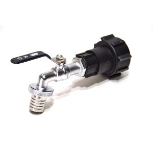 Adaptador IBC S60x6 + torneira de esfera de latão MT 1" com cauda de mangueira (polipropileno)