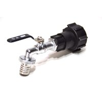 Adaptador IBC S60x6 + torneira de esfera de latão...