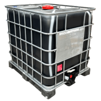 Reco IBC | 1000L | Zwart | Kunststof pallet | niveau controle | UV | UN | S60x6 | NW150 | Schütz