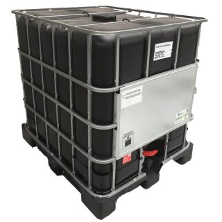 Neue 1000L IBC-Container auf Kunststoffpalette - Schwarz - UN - FDA  "Greif"