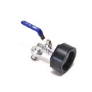 IBC Adapter 2"1/8 BSP + Blue 1/2" MT Brass Ball faucet with quick connector (PE-HD)