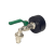IBC Adapter 2" BSP + RIV 1/2" Brass Ball faucet with Hose tail (Polypropylen)
