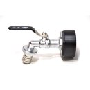 Raccords IBC S60x6 + robinet MT en laiton avec embout cannelé (PE-HD)