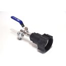 IBC Adapter S60x6 + MT 1/2" Brass Ball faucet (blue) with quick connector (Polypropylen)