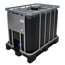 Neue 600L IBC-Container auf Kunststoffpalette - schwarz -...