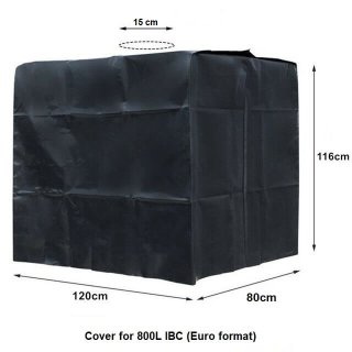 Zwarte UV-hoes voor 800L IBCs (Europallet)