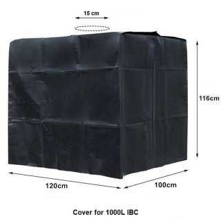 Black UV-cover for IBC container of 1000 liter