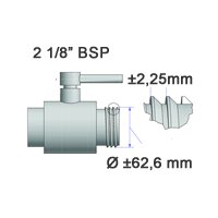 IBC προσαρμογέας 2"1/8 BSP > Tri-Clamp DN40 (TC 50.5mm x Ø 38mm) (Ανοξείδωτο ατσάλι)