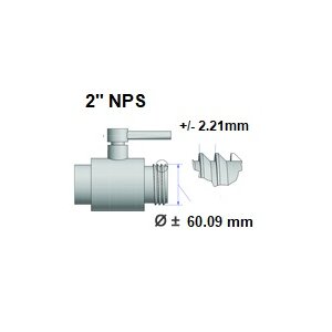 IBC Adapter 2" NPS + MT 3/4" Brass Ball vandhane med hurtigkobling (Polypropylen)
