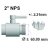 Raccord IBC 2" NPS + robinet MT en laiton 3/4" avec raccord tuyaux (Polypropylène)